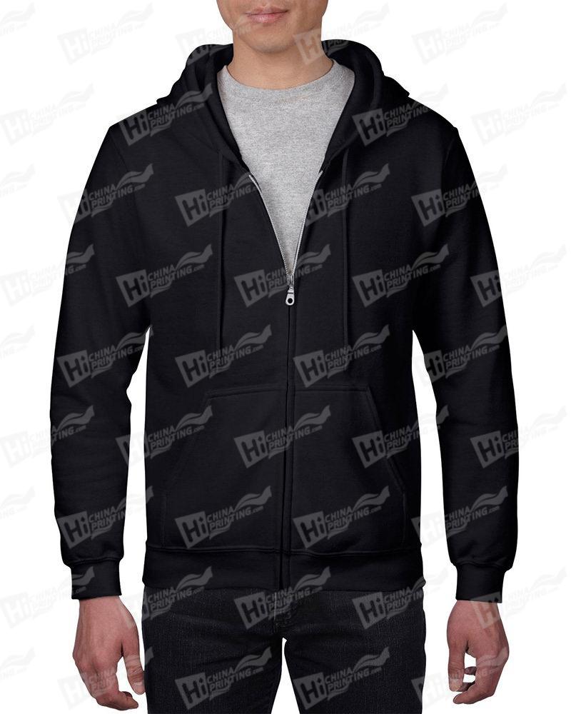 Gildan Mens Black Full-Zip Hoodie For OEM Services